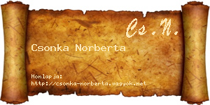 Csonka Norberta névjegykártya